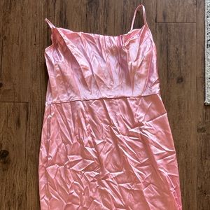 Long Satin Pink Dress